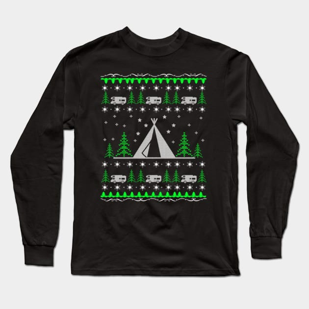 Camping Ugly Christmas Sweater Gift Ideas Cute Long Sleeve T-Shirt by uglygiftideas